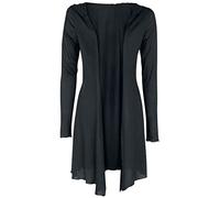Black Premium by EMP Femme Cardigan long noir avec capuche