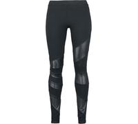 Black Premium by EMP Femme Leggings Noirs avec empiècements en Cuir 3XL