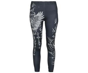 Black Premium by EMP Femme Leggings Noirs avec imprimé intégral d'oiseaux S