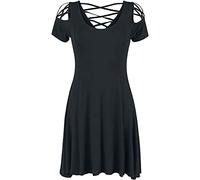 Black Premium by EMP Femme Robe Noire avec laçage 3XL