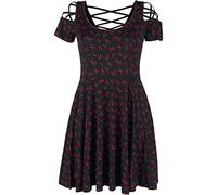 Black Premium by EMP Femme Robe Noire avec laçage et Runes 3XL