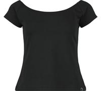 Black Premium by EMP Femme t-Shirt Noir à Encolure Bateau XXL