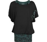 Black Premium by EMP Femme T-Shirt Noir/Vert avec des Serpents M