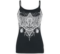 Black Premium by EMP Femme Top Noir avec imprimé 5XL