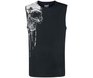 Black Premium by EMP Homme Débardeur Noir avec imprimé tête de Mort L