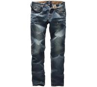 Black Premium by EMP Homme Jean Bleu au Look Stonewash, Effets détruits et Poches Pratiques à 5 Poches - Braguette zippée cachée W34L34