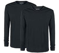 Black Premium by EMP Homme Lot de Deux Manches Longues Noires