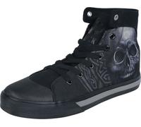 Black Premium by EMP Unisexe Baskets Hautes Noires avec imprimé Skull sur Les côtés EU42