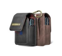 (Black)Premium Leather Belt Clip Holster Waist Carrying Hanging Bag Case Compatible With Samsung Galaxy Z Flip 4 Z Flip 3