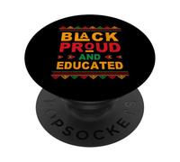 Black Proud and Educated Celebrating Black History Month PopSockets PopGrip Adhésif