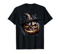 Black Pumpkin Face Graphic for Witches and Halloween Witch T-Shirt