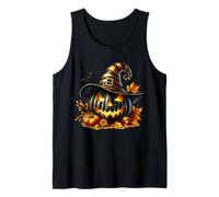 Black Pumpkin Graphic for Women and Girls Halloween Witches Débardeur