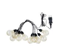 Black PVC LED String Lights with E27 Base | 10×3L Warm White A60 Transparent Bulbs (30cm Spacing), Non-Connectable, 300cm Lead Wire | GS Certified, Steady-On Mode