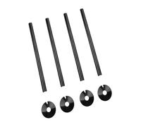 Black PVC Plastic Radiator Pipe Covers 4PCS 300mm x 15mm with 55mm Outer Diameter Collars, Snap-On Design for Easy Installation, Custom Fit for Systems