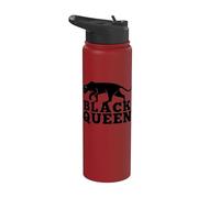 Black Queen African Panther Afro-Américain Stainless Steel Insulated Water Bottle