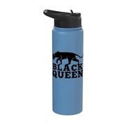 Black Queen African Panther Afro-Américain Stainless Steel Insulated Water Bottle