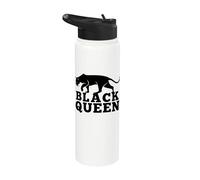 Black Queen African Panther Afro-Américain Stainless Steel Insulated Water Bottle