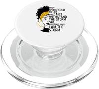 Black Queen Afro-Américain They Whispered - I Am The Storm PopSockets PopGrip pour MagSafe