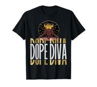 Black Queen Crown Afro Cheveux Naturels Diva History Juneteenth T-Shirt