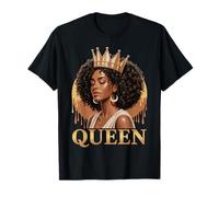 Black Queen Juneteenth History Pride Drip Crown pour Femmes Noires T-Shirt
