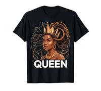 Black Queen Locs Tresses Zodiac Juneteenth Histoire Astrologie T-Shirt