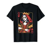Black Queen of Heart Valentine Playing Card T-Shirt