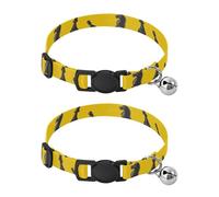 Black Queens Kings Lot de 2 colliers jaunes pour chaton avec clochette