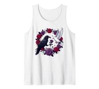 Black Raven Crow Roses Colombe Blanches - Love of The Opposites Débardeur