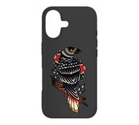 Black Raven Tattoo Style Goth Birds Illustration Graphic Coque pour iPhone 17