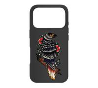 Black Raven Tattoo Style Goth Birds Illustration Graphic Coque pour iPhone 17 Pro
