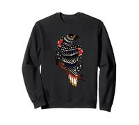 Black Raven Tattoo Style Goth Birds Illustration Graphic Sweatshirt