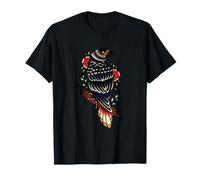 Black Raven Tattoo Style Goth Birds Illustration Graphic T-Shirt