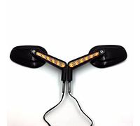 Black Rear View Left Right Mirrors with LED Stem For Compatible with For Compatible with Harley Davidson FLSTC FXDB DYNA FXDF FLSTF
