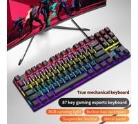 Black Red axis SKYLION K87 Clavier Mécanique Filaire 20 Sortes de Jeu D'éclairage Coloré et Bureau Pour Microsoft Windows et Apple IOS Système ""Nipseyteko