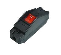 Black/Red/Green/Blue Max 16A or 30A AC110~250V DPST On-off Inline Rocker Switch NWPNLXEA(16A Red with Light)
