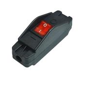 Black/Red/Green/Blue Max 16A or 30A AC110~250V DPST On-off Inline Rocker Switch NWPNLXEA(30A Red with Light)