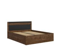 BLACK RED WHITE Lit de rangement Ruso | Cadre de lit double | 205,5 x 169,5 x 41-96,5 cm | Noir