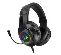 Black Redragon écouteurs de jeu stéréo RGB, casque avec Microphone, pour PS4, Xbox One, ordinateur portable, PC, tablette ""Nipseyteko