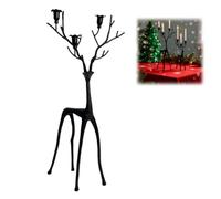 Black Reindeer Candle Holder, Elegant Modern Metal Christmas Elk Iron Rack Candlestick, Gothic Dining Table Centerpiece Candlestick, for Fireplace Mantels Home Decor
