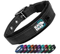 Black Rhino Le Collier Confort Ultra Souple en néoprène rembourré Collier de Chien pour Toutes Les Races Heavy Duty réglable réfléchissant résistant aux intempéries (Large, Noir)