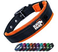 Black Rhino The Comfort Collar - Collier pour chien de toute race - Rembourré en néoprène ultra doux - Robuste, réglable, réfléchissant et résistant aux intempéries (L, orange/noir)