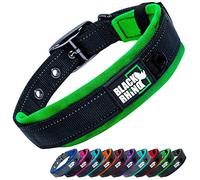 Black Rhino The Comfort Collar - Collier pour Chien de Toute Race - Rembourré en néoprène Ultra Doux - Robuste, réglable, réfléchissant et résistant aux intempéries (S, Vert/Noir)