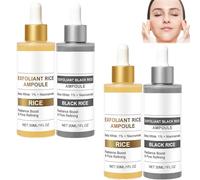 Black Rice Ampoule White Rice Peeling Serum,peel Shot Glow rice Ampoule,mens Exfoliating Face Scrub,black Head Remover for Face,Gentle Exfoliation,Pore Minimizing,hydration (2pcs White+Black)