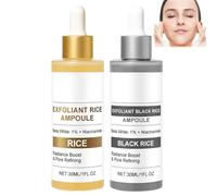 Black Rice Ampoule White Rice Peeling Serum,peel Shot Glow rice Ampoule,mens Exfoliating Face Scrub,black Head Remover for Face,Gentle Exfoliation,Pore Minimizing,hydration (1pcs White+Black)