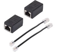 Black RJ45 Ethernet Splitter,RJ45 Network Splitter Cable,RJ45 Female to RJ11 Male Adapter for Ethernet Cable Extender,2Pack Black RJ45 Splitter Cable RJ11 Cable