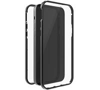 Black Rock - Coque en Verre à 360 degrés Compatible avec Apple iPhone 12/12 Pro I - Fermeture magnétique - Transparente - avec Cadre Noir