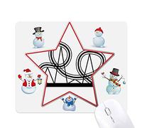 Black Roller Coaster Amusement Park Outline Christmas Snowman Family Star Mouse Pad