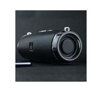 (Black)Round Bluetooth-Compatible Speaker with Strap Portable Small Amplifieds Speaker for Party Beach Camping