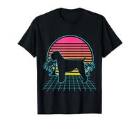Black Russian Terrier Vintage 80s Vaporwave Aesthetic Dog T-Shirt