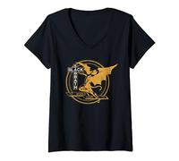 Black Sabbath Official World Tour '77 Blanc/Jaune T-Shirt avec Col en V
